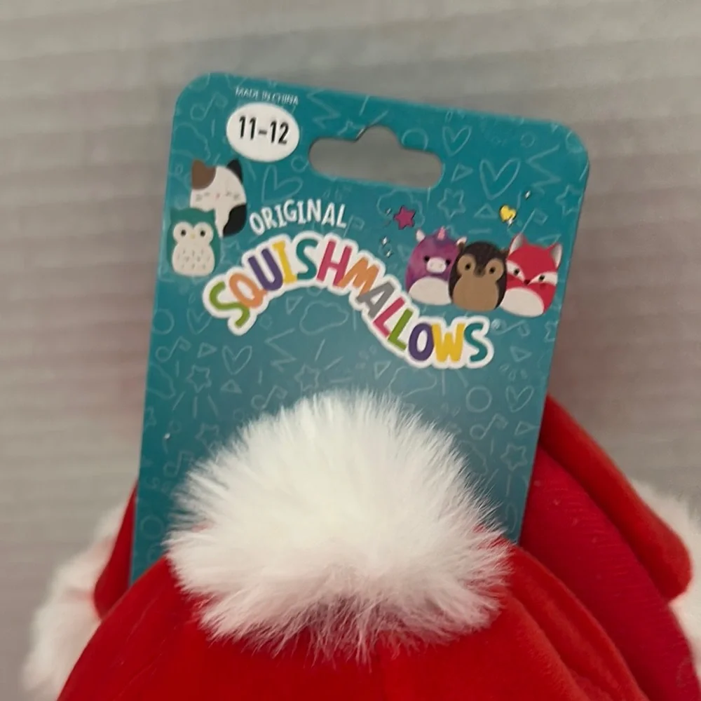 Squishmallows Santa Claus Plush Slippers Christmas Holiday Red, White, and Black